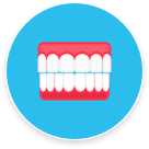 Animated full set of dentures