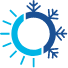 Animated sun and snowflake representing hot and cold sensitivity