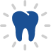 Animated tooth surrounded by lines