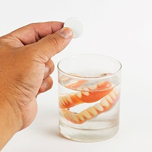 Dentures in a glass of water