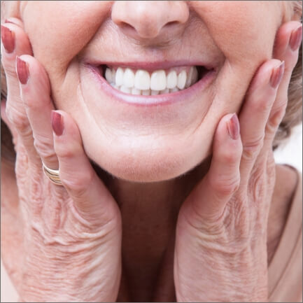 Closeup of smile after full mouth rehabilitation