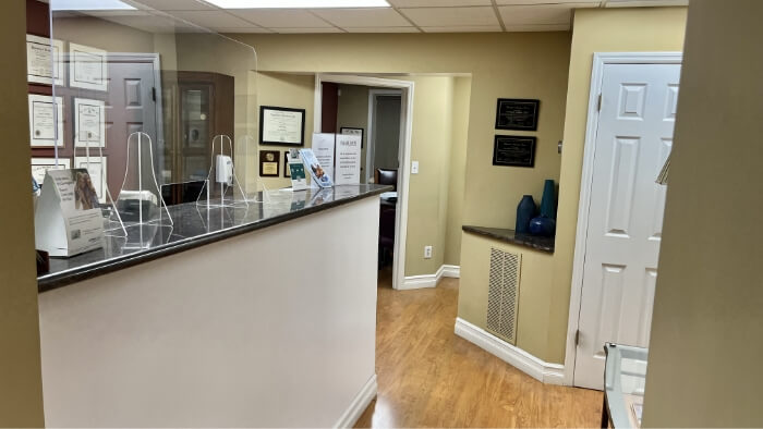 Dental office reception desk