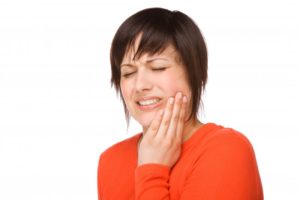 woman with mouth pain